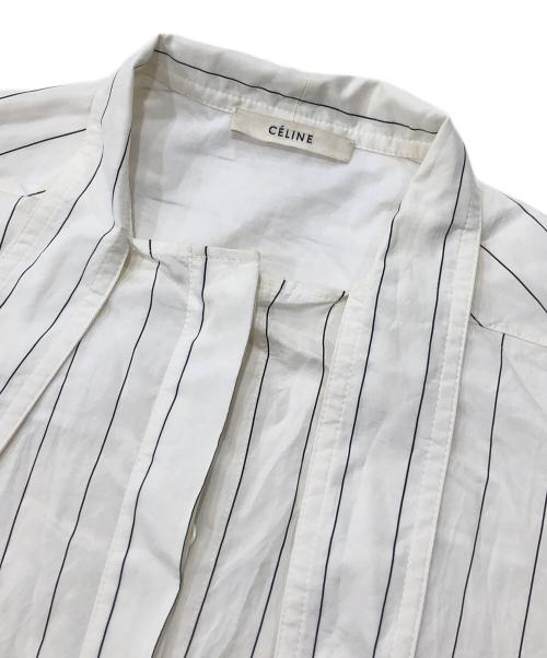 CELINE（セリーヌ）CELINE (セリーヌ) ストライプロングシャツ アイボリー サイズ:34の古着・服飾アイテム