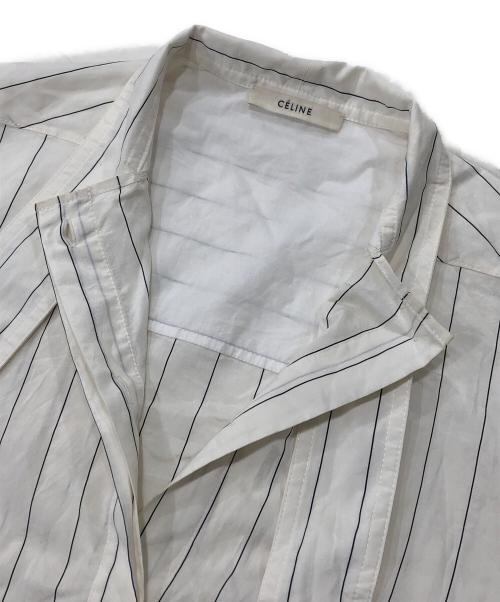 CELINE（セリーヌ）CELINE (セリーヌ) ストライプロングシャツ アイボリー サイズ:34の古着・服飾アイテム