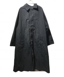 TOMORROW LAND（トゥモローランド）の古着「コットンチノクロス×ナイロン リバーシブル ステンカラーコート」｜ネイビー×ベージュ