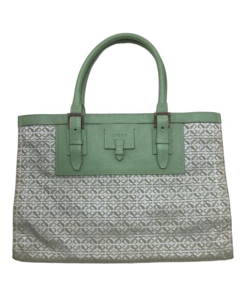 LOEWE（ロエベ）LOEWE (ロエベ) キャンバスレザートートバッグ グリーンの古着・服飾アイテム