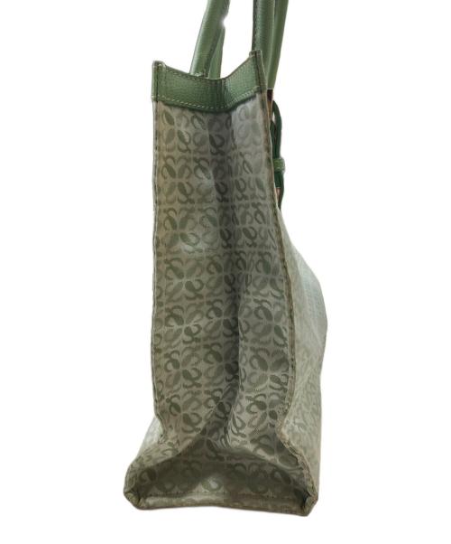 LOEWE（ロエベ）LOEWE (ロエベ) キャンバスレザートートバッグ グリーンの古着・服飾アイテム