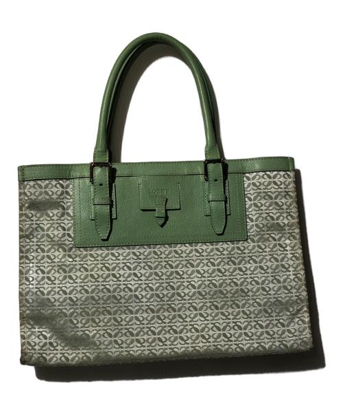 LOEWE（ロエベ）LOEWE (ロエベ) キャンバスレザートートバッグ グリーンの古着・服飾アイテム