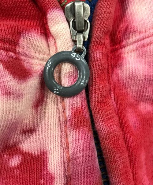 45rpm（45アールピーエム）45rpm (45アールピーエム) タイダイ染めジップパーカー/908/ダメージパーカー レッド サイズ:3の古着・服飾アイテム