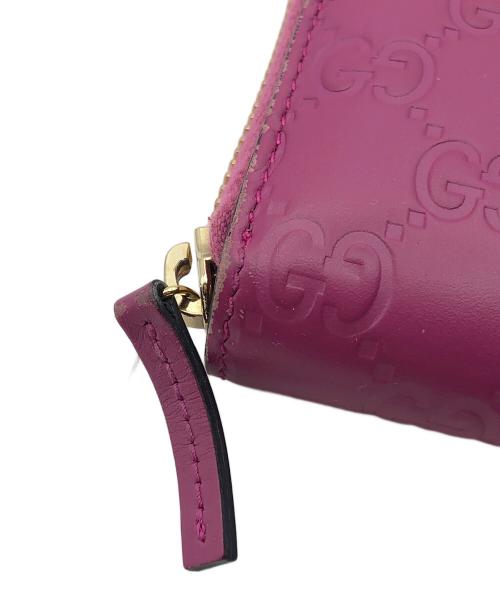 GUCCI（グッチ）GUCCI (グッチ) シマラウンドファスナー ピンクの古着・服飾アイテム