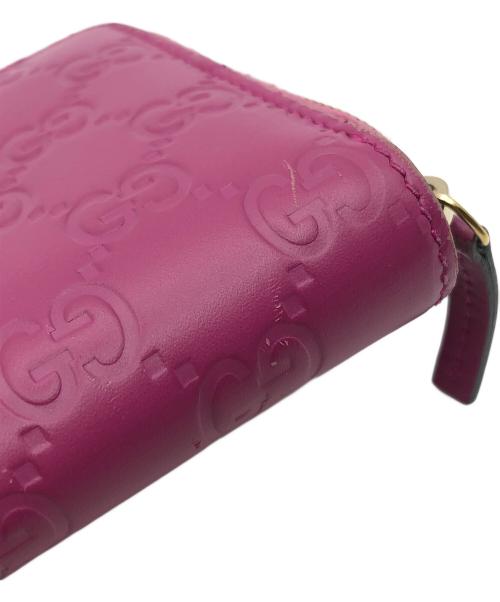 GUCCI（グッチ）GUCCI (グッチ) シマラウンドファスナー ピンクの古着・服飾アイテム