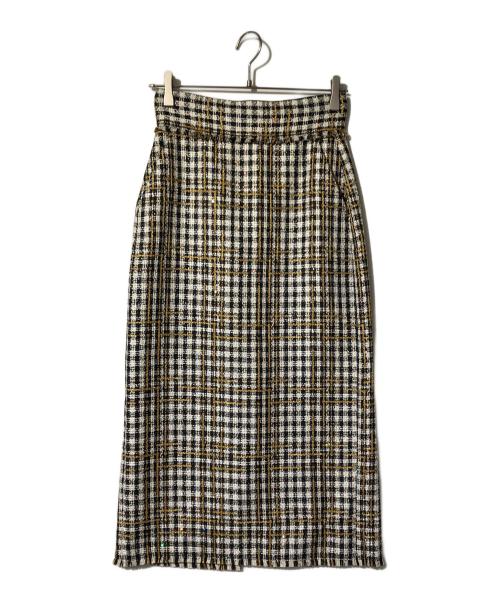 CURRENTAGE（カレンテージ）CURRENTAGE (カレンテージ) ツイードスカート ブラック×ホワイト サイズ:1の古着・服飾アイテム