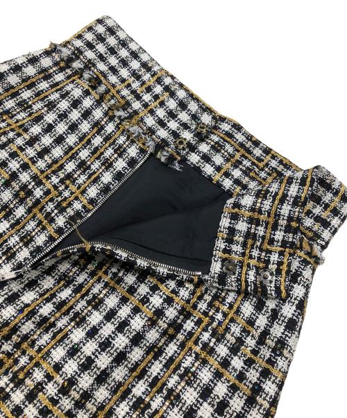 CURRENTAGE（カレンテージ）CURRENTAGE (カレンテージ) ツイードスカート ブラック×ホワイト サイズ:1の古着・服飾アイテム