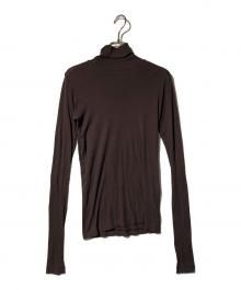 AURALEE（オーラリー）の古着「HIGH GAUGE SHEER RIB TURTLE NECK L/S TEE」｜ブラウン