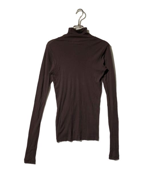AURALEE（オーラリー）AURALEE (オーラリー) HIGH GAUGE SHEER RIB TURTLE NECK L/S TEE ブラウン サイズ:1の古着・服飾アイテム
