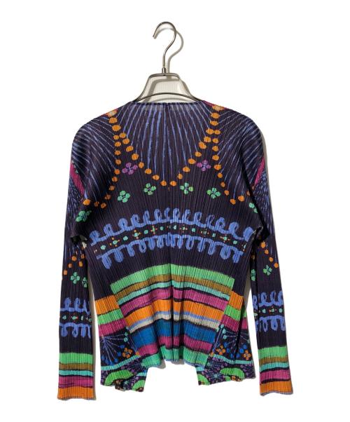 PLACE PAUSE（プレースポーズ）PLACE PAUSE (プレースポーズ) 総柄プリーツカーディガン マルチカラー サイズ:4の古着・服飾アイテム