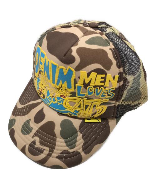 KAPITAL（キャピタル）KAPITAL (キャピタル) Denim Men Loves Cats Camo Truck Cap 'Brown'の古着・服飾アイテム