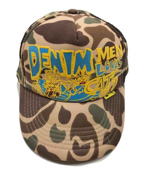 KAPITAL（キャピタル）KAPITAL (キャピタル) Denim Men Loves Cats Camo Truck Cap 'Brown'の古着・服飾アイテム