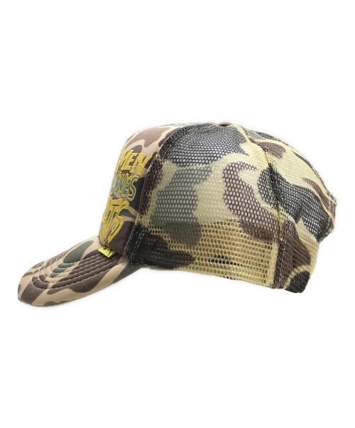 KAPITAL（キャピタル）KAPITAL (キャピタル) Denim Men Loves Cats Camo Truck Cap 'Brown'の古着・服飾アイテム