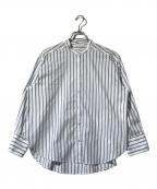 SOMELOSソメロス）の古着「ストライプシャツ」｜ホワイト×グリーン