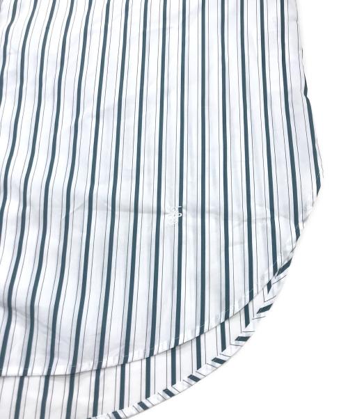 SOMELOS（ソメロス）SOMELOS (ソメロス) ストライプシャツ ホワイト×グリーン サイズ:38の古着・服飾アイテム