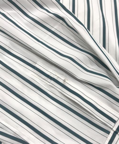 SOMELOS（ソメロス）SOMELOS (ソメロス) ストライプシャツ ホワイト×グリーン サイズ:38の古着・服飾アイテム