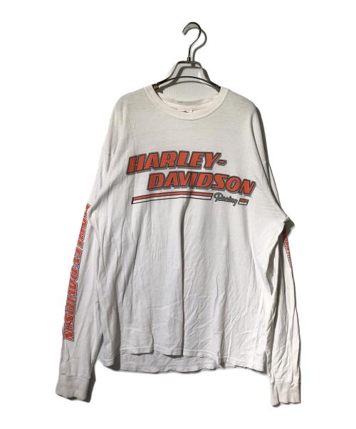 HARLEY-DAVIDSON（ハーレーダビッドソン）HARLEY-DAVIDSON (ハーレーダビッドソン) ロングスリーブカットソー ホワイト サイズ:XLの古着・服飾アイテム