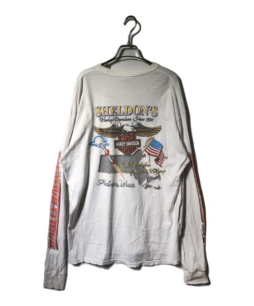 HARLEY-DAVIDSON（ハーレーダビッドソン）HARLEY-DAVIDSON (ハーレーダビッドソン) ロングスリーブカットソー ホワイト サイズ:XLの古着・服飾アイテム