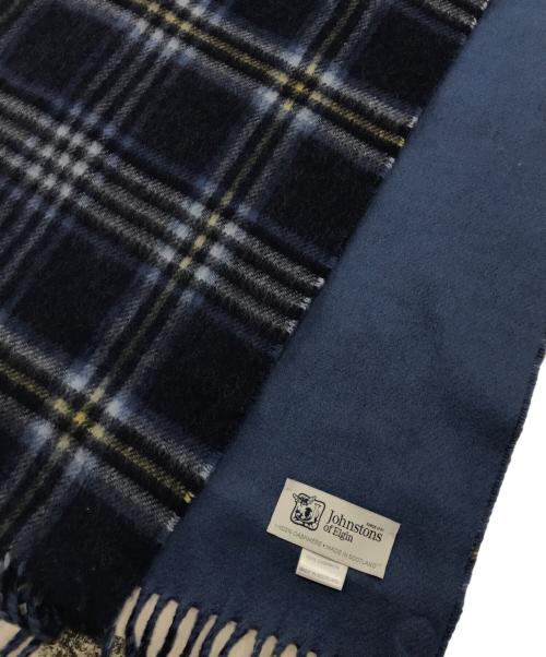 JOHNSTONS OF ELGIN（ジョンストンズオブエルガン）JOHNSTONS OF ELGIN (ジョンストンズオブエルガン) カシミヤストール ブルーの古着・服飾アイテム