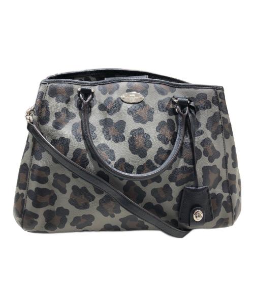 COACH（コーチ）COACH (コーチ) レオパード柄バッグ ブラックの古着・服飾アイテム