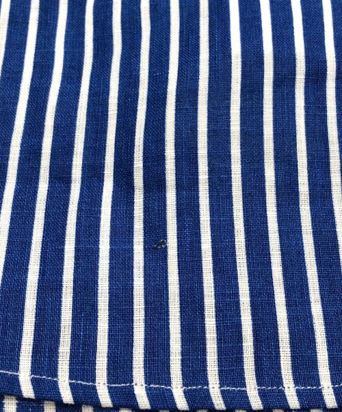 RALPH LAUREN Purple Label（ラルフ ローレン パープル レーベル）RALPH LAUREN Purple Label (ラルフ ローレン パープル レーベル) リネンストライプシャツ ホワイト×ブルー サイズ:15の古着・服飾アイテム