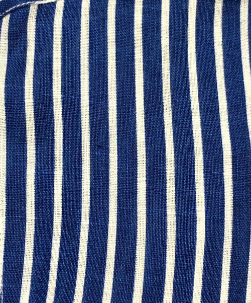 RALPH LAUREN Purple Label（ラルフ ローレン パープル レーベル）RALPH LAUREN Purple Label (ラルフ ローレン パープル レーベル) リネンストライプシャツ ホワイト×ブルー サイズ:15の古着・服飾アイテム