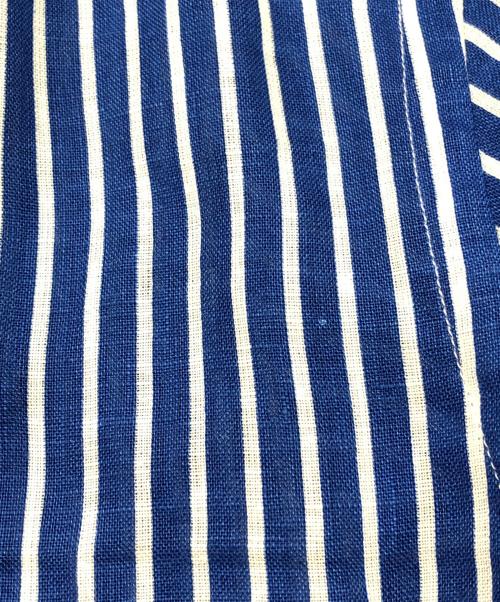 RALPH LAUREN Purple Label（ラルフ ローレン パープル レーベル）RALPH LAUREN Purple Label (ラルフ ローレン パープル レーベル) リネンストライプシャツ ホワイト×ブルー サイズ:15の古着・服飾アイテム