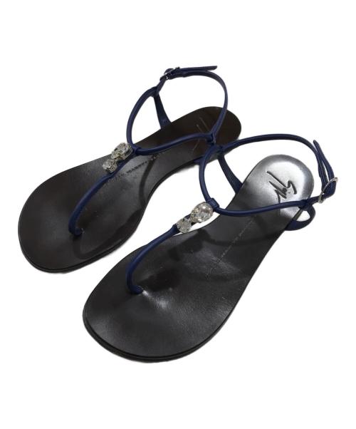 GIUSEPPE ZANOTTI（ジュゼッペザノッティ）GIUSEPPE ZANOTTI (ジュゼッペザノッティ) ROCK 10 INFRADITO ブルー サイズ:36の古着・服飾アイテム