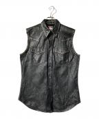 LEVI'Sリーバイス）の古着「スタッズ レザーベスト」｜ブラック