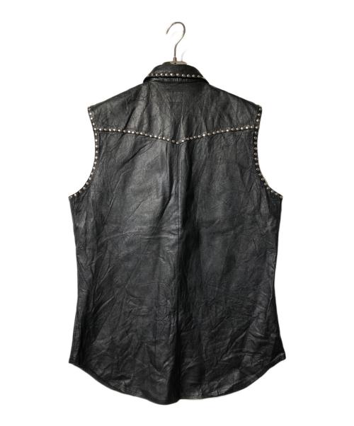 LEVI'S（リーバイス）LEVI'S (リーバイス) スタッズ レザーベスト ブラック サイズ:Lの古着・服飾アイテム