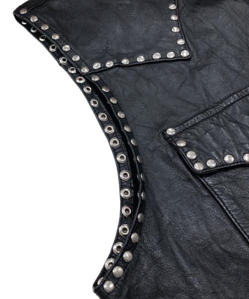 LEVI'S（リーバイス）LEVI'S (リーバイス) スタッズ レザーベスト ブラック サイズ:Lの古着・服飾アイテム