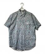 Engineered Garmentsエンジニアドガーメンツ）の古着「フローラルプリントPOシャツ」｜ブルー