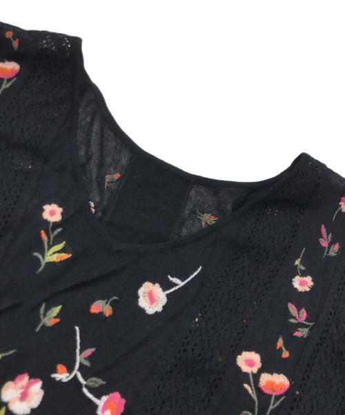 GRACE CONTINENTAL（（グレースコンチネンタル）GRACE CONTINENTAL (（グレースコンチネンタル) 小花刺繍ワンピース/シースルーワンピース ブラック サイズ:36の古着・服飾アイテム