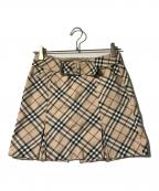 BURBERRY BLUE LABELバーバリーロンドンブルーレーベル）の古着「ノヴァチェックミニスカート」｜ベージュ