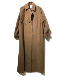 Eaphi（エフィ）の古着「gunpatch waist mark long coat（ガンパッチ　ウエストマーク　ロングコート）」｜ブラウン