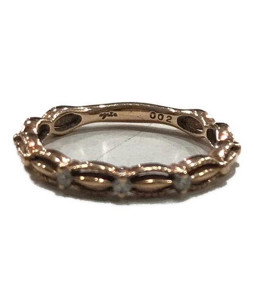 agete（アガット）agete (アガット) ピンキーリング ゴールド色 サイズ:3号の古着・服飾アイテム