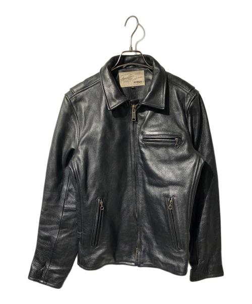 AVIREX（アヴィレックス）AVIREX (アヴィレックス) カウレザージャケット ブラック サイズ:40の古着・服飾アイテム