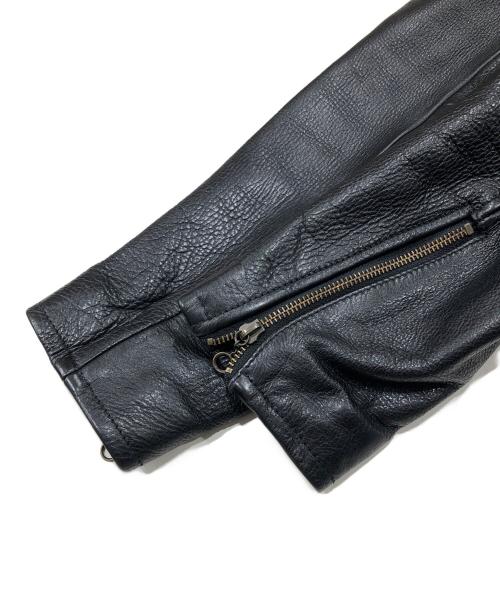 AVIREX（アヴィレックス）AVIREX (アヴィレックス) カウレザージャケット ブラック サイズ:40の古着・服飾アイテム