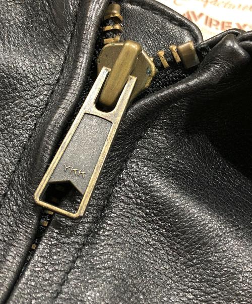 AVIREX（アヴィレックス）AVIREX (アヴィレックス) カウレザージャケット ブラック サイズ:40の古着・服飾アイテム