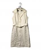 BROOKS BROTHERSブルックスブラザーズ）の古着「ノースリーブリネンワンピース」｜ベージュ