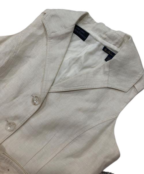 BROOKS BROTHERS（ブルックスブラザーズ）BROOKS BROTHERS (ブルックスブラザーズ) ノースリーブリネンワンピース ベージュ サイズ:4の古着・服飾アイテム