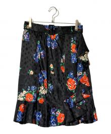 TORY BURCH（トリーバーチ）の古着「シルクラップスカート」｜ネイビー