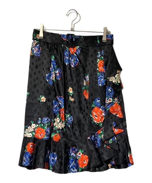 TORY BURCH（トリーバーチ）TORY BURCH (トリーバーチ) シルクラップスカート ネイビー サイズ:4の古着・服飾アイテム