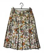 TORY BURCHトリーバーチ）の古着「シルクプリーツスカート」｜ベージュ