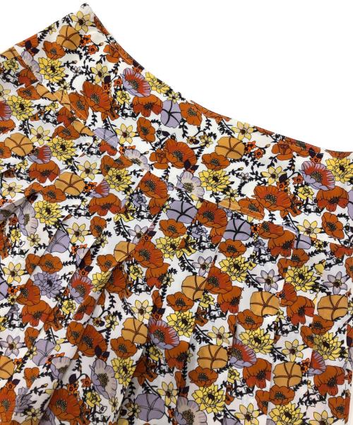 TORY BURCH（トリーバーチ）TORY BURCH (トリーバーチ) 花柄シルクプリーツスカート オレンジ サイズ:2の古着・服飾アイテム