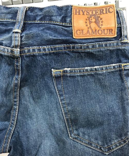 Hysteric Glamour（ヒステリックグラマー）Hysteric Glamour (ヒステリックグラマー) プリントスタッズデニムパンツ インディゴ サイズ:28incの古着・服飾アイテム