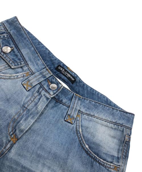 DOLCE & GABBANA（ドルチェ＆ガッバーナ）DOLCE & GABBANA (ドルチェ＆ガッバーナ) フレアダメージデニムパンツ インディゴ サイズ:40の古着・服飾アイテム