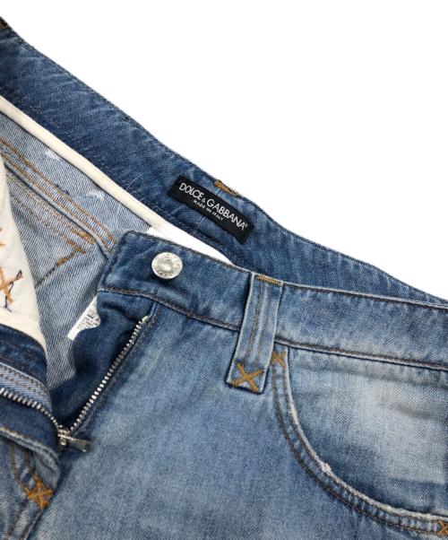 DOLCE & GABBANA（ドルチェ＆ガッバーナ）DOLCE & GABBANA (ドルチェ＆ガッバーナ) フレアダメージデニムパンツ インディゴ サイズ:40の古着・服飾アイテム