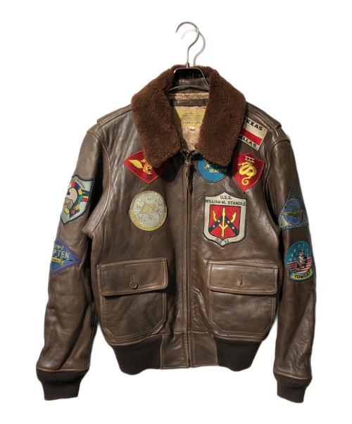 AVIREX（アヴィレックス）AVIREX (アヴィレックス) ラムレザージャケット/TOPGUN MODEL G-1ジャケット ブラウン サイズ:Lの古着・服飾アイテム