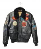 AVIREXアヴィレックス）の古着「ラムレザージャケット/TOPGUN MODEL G-1ジャケット」｜ブラック